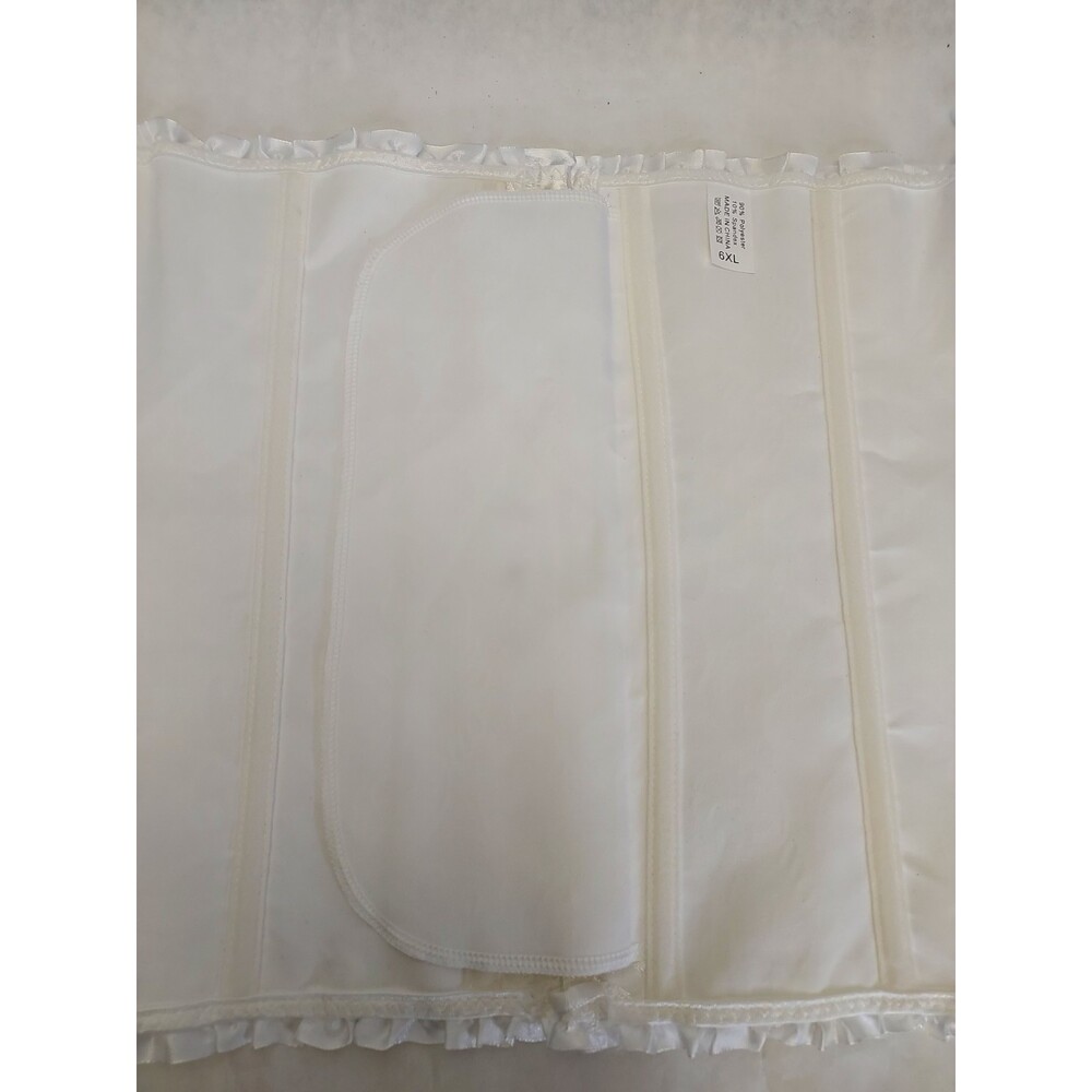 Corset Over Bust Lace Up Bustier US 20-22 6X White Paisley Costume Sexy Lingerie - Picture 9 of 15